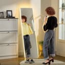 HOMCOM Standspiegel mit LED-Beleuchtung Transparent Bild 2