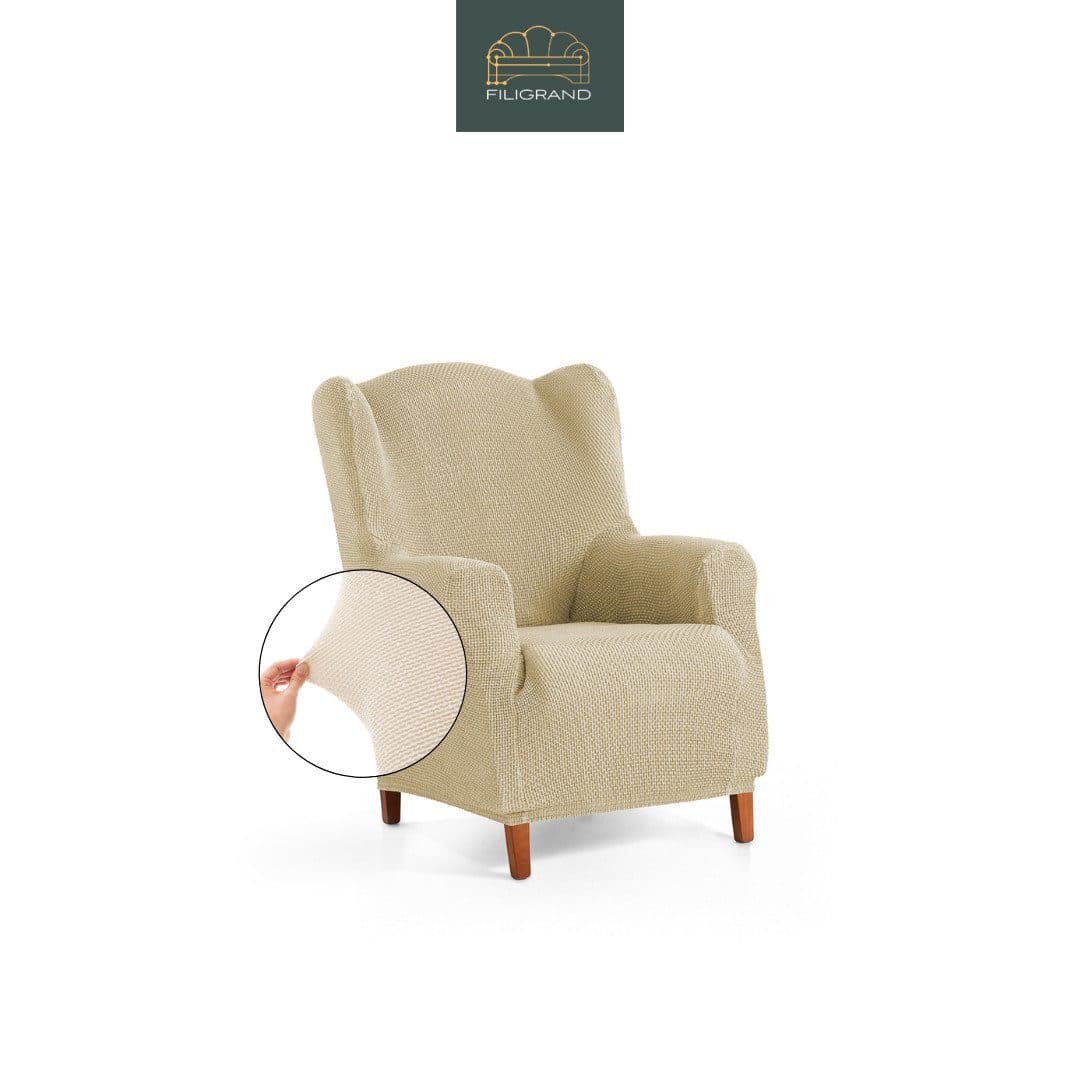 Belmarti Sesselhusse Bezug Elastisch Beige Baumwollmix - Bild 2