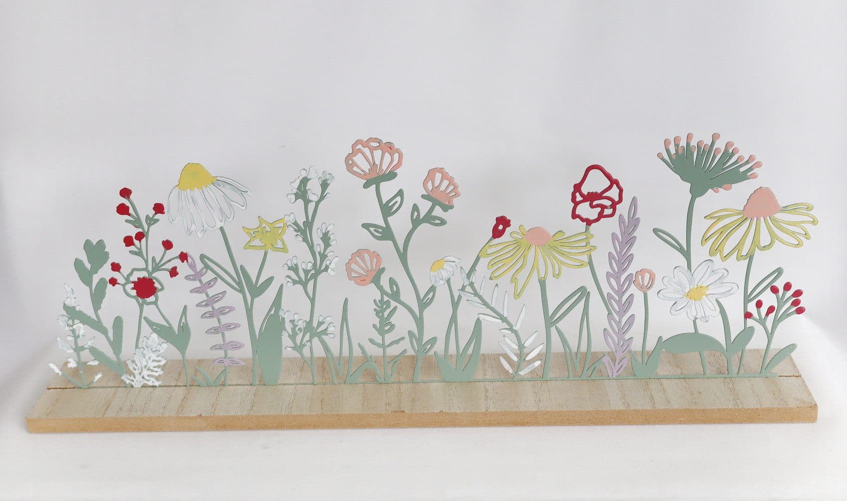 Kaufhaus le petit Dekofigur Metall Blumenwiese auf Holzsockel - Bild 2