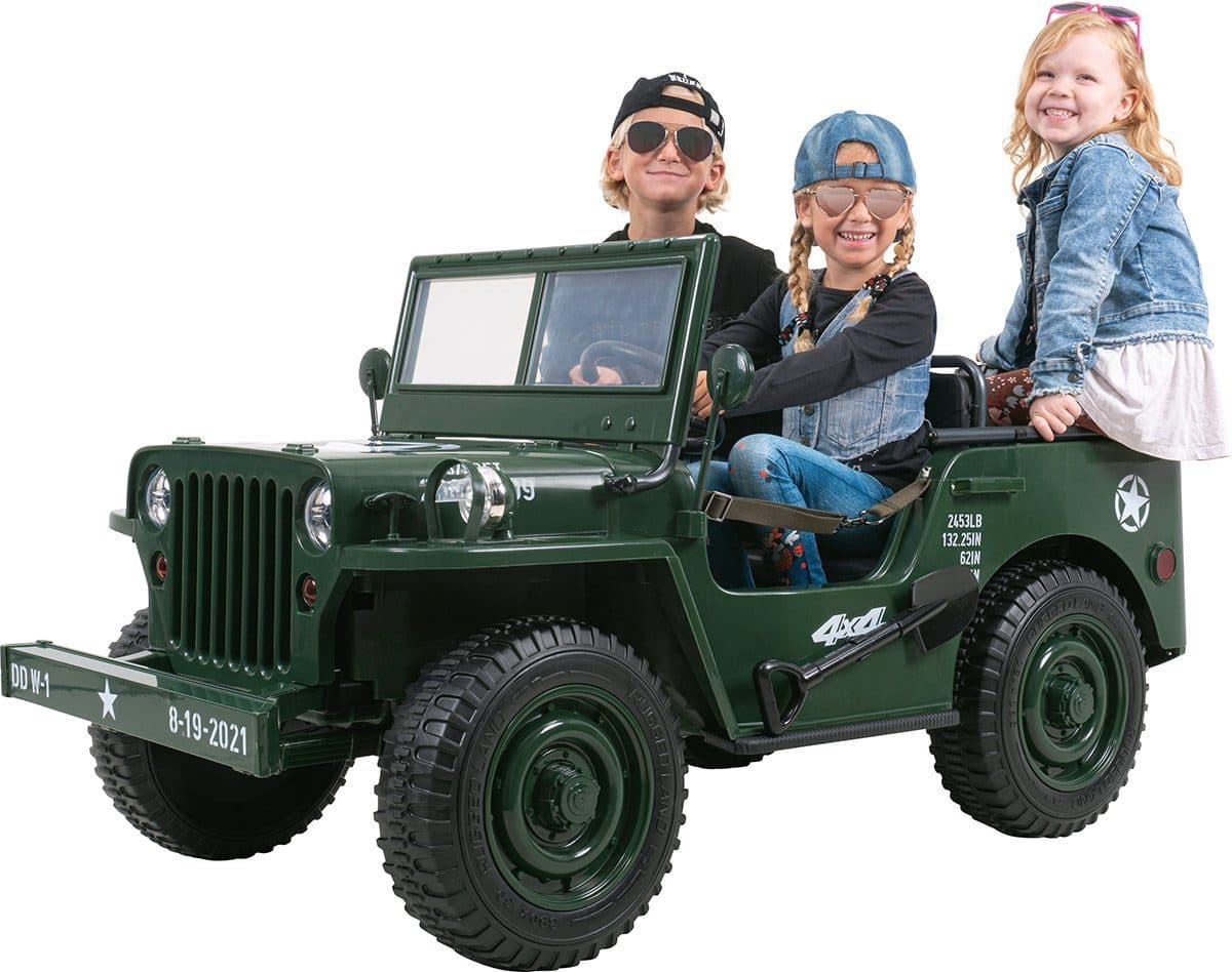 Actionbikes Motors Jeep Willys Kinder-Elektroauto Grün 4x4 - Bild 2