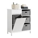 SoBuy Wäscheschrank BZR77 Weiß mit ausklappbarem Wäschekorb Bild 2