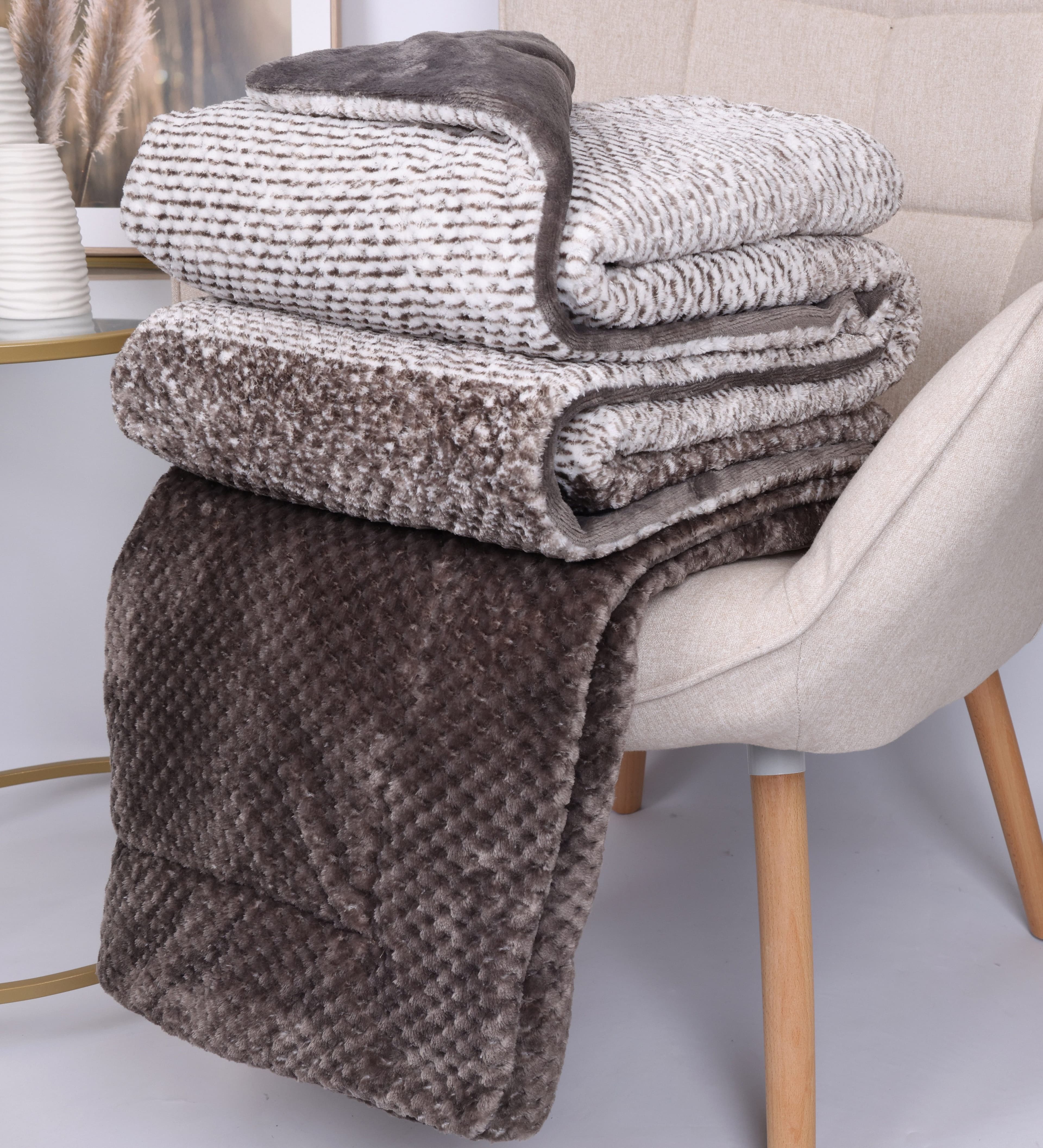Betz Wohndecke Kuscheldecke XXL Beige Kariert Modern - Bild 2