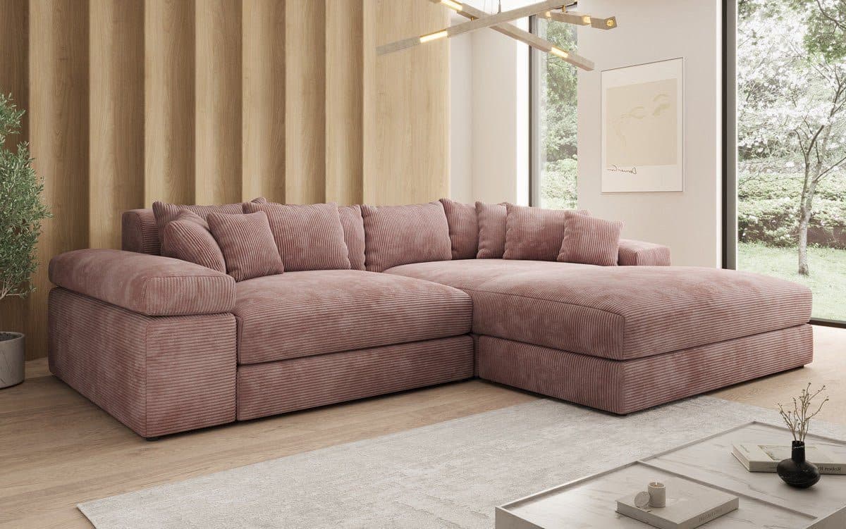 Luxusbetten24 Designer Sofa Bernardo Rosa mit breiter Ottomane - Bild 2