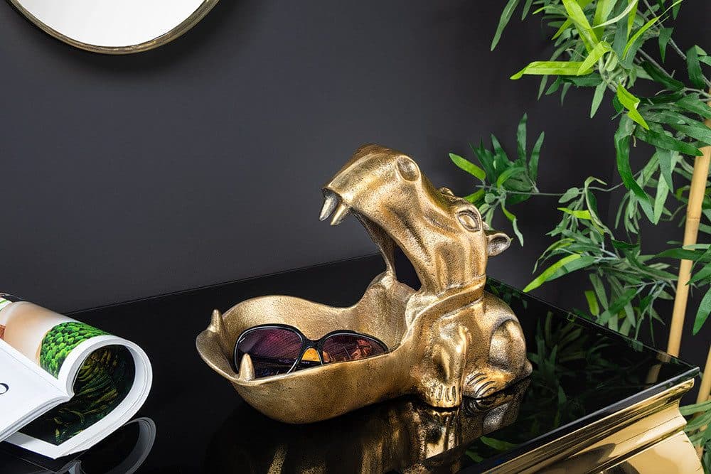 riess-ambiente Dekoschale HIPPO 30cm Messing Gold Tier-Design Schlüsselaufbewahrung - Bild 2