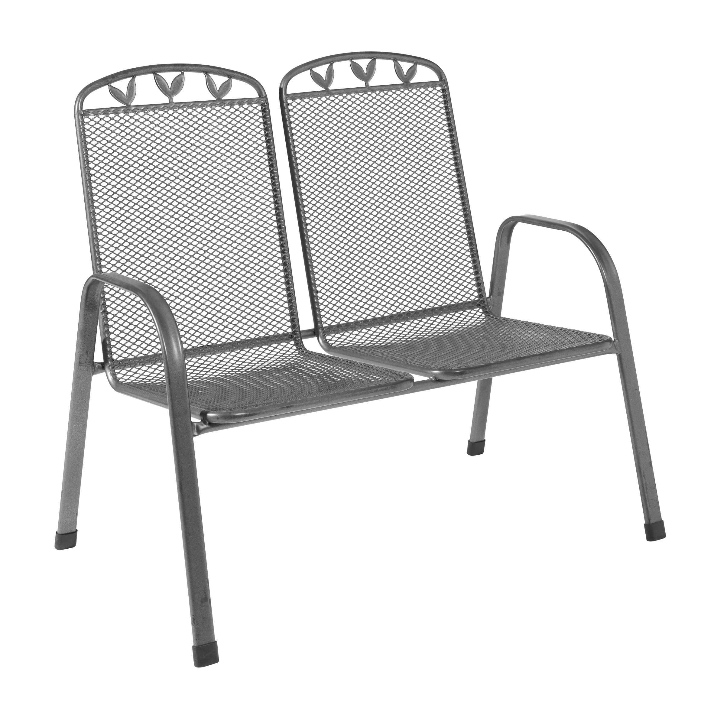 Greemotion Gartenbank Toulouse 2-Sitzer Metall Grau Stapelbar - Bild 2