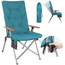 HOMECALL Campingstuhl Faltbar Hochlehner mit 4,5cm Polsterung Marineblau Bild 2