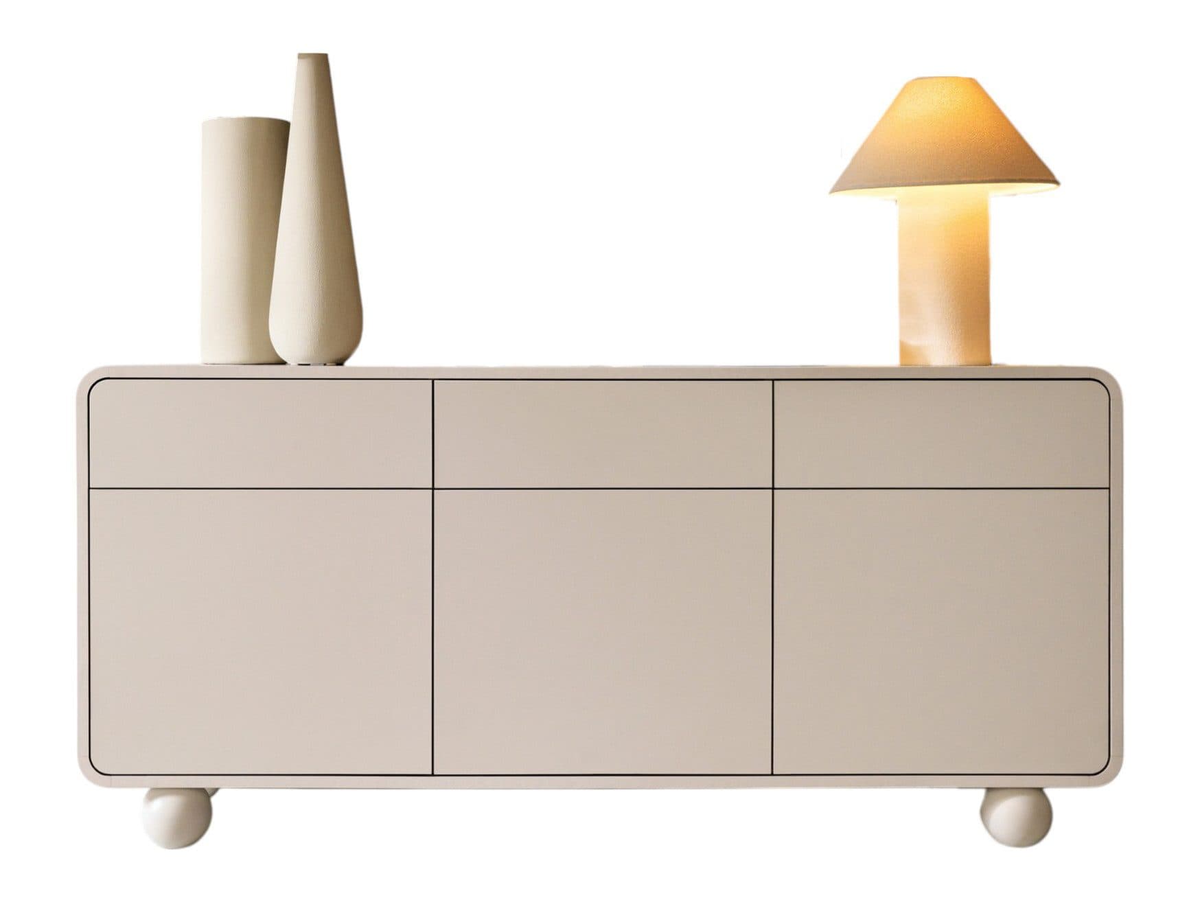 Compleo Kommode Sideboard elegant Japandi beige runde Füße - Bild 2