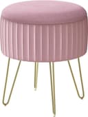 Woltu Sitzhocker Rosa mit Stauraum und Metallbeinen Bild 2