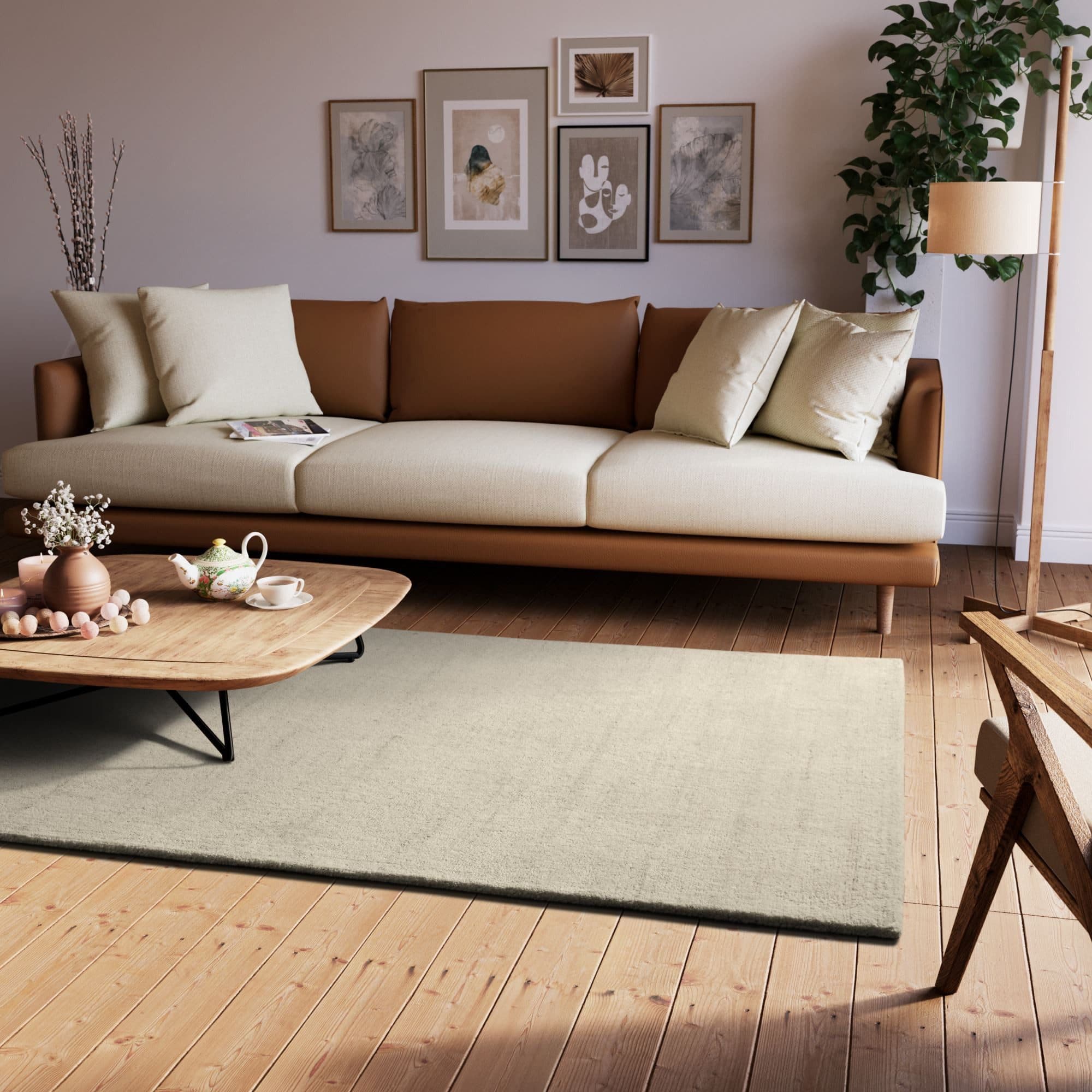 Steffensmeier Wollteppich Zaza Berber 100% Schurwolle Beige - Bild 2