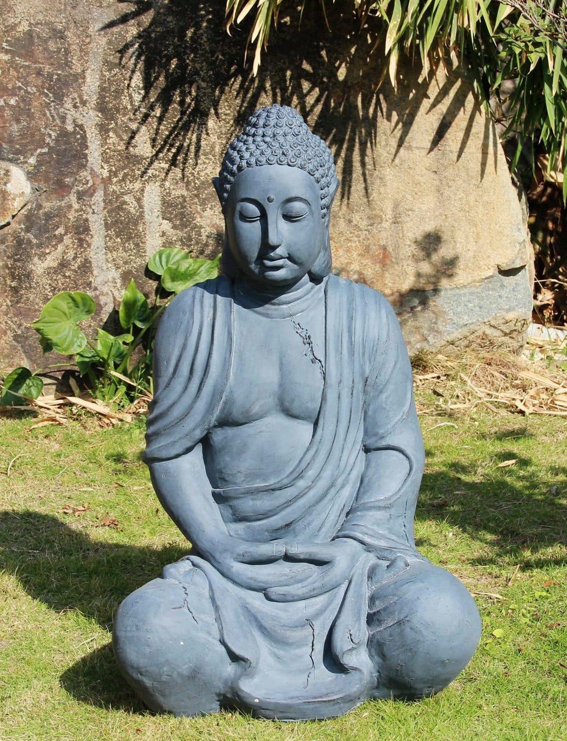 NEUSTEIN Buddhafigur XXXL Steinoptik Garten Deko Figur Skulptur - Bild 2