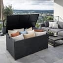 ESTEXO Auflagenbox Poly Rattan 870 Liter XXL Kissenbox Schwarz Bild 2