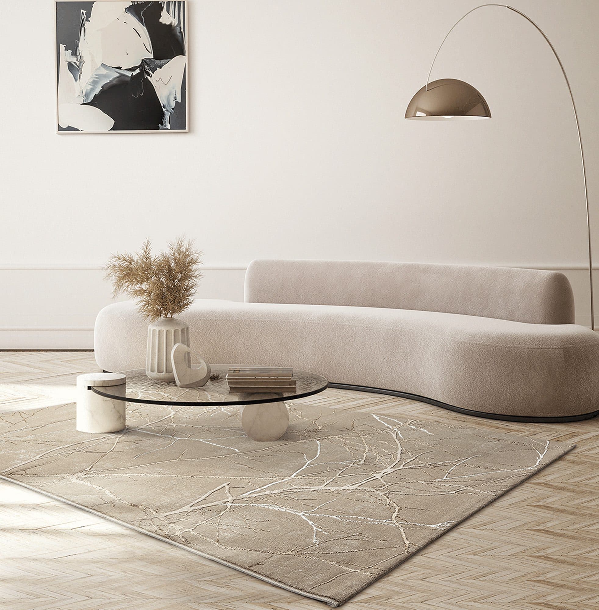 THE CARPET Teppich Mila Beige Modern Glänzend - Bild 2