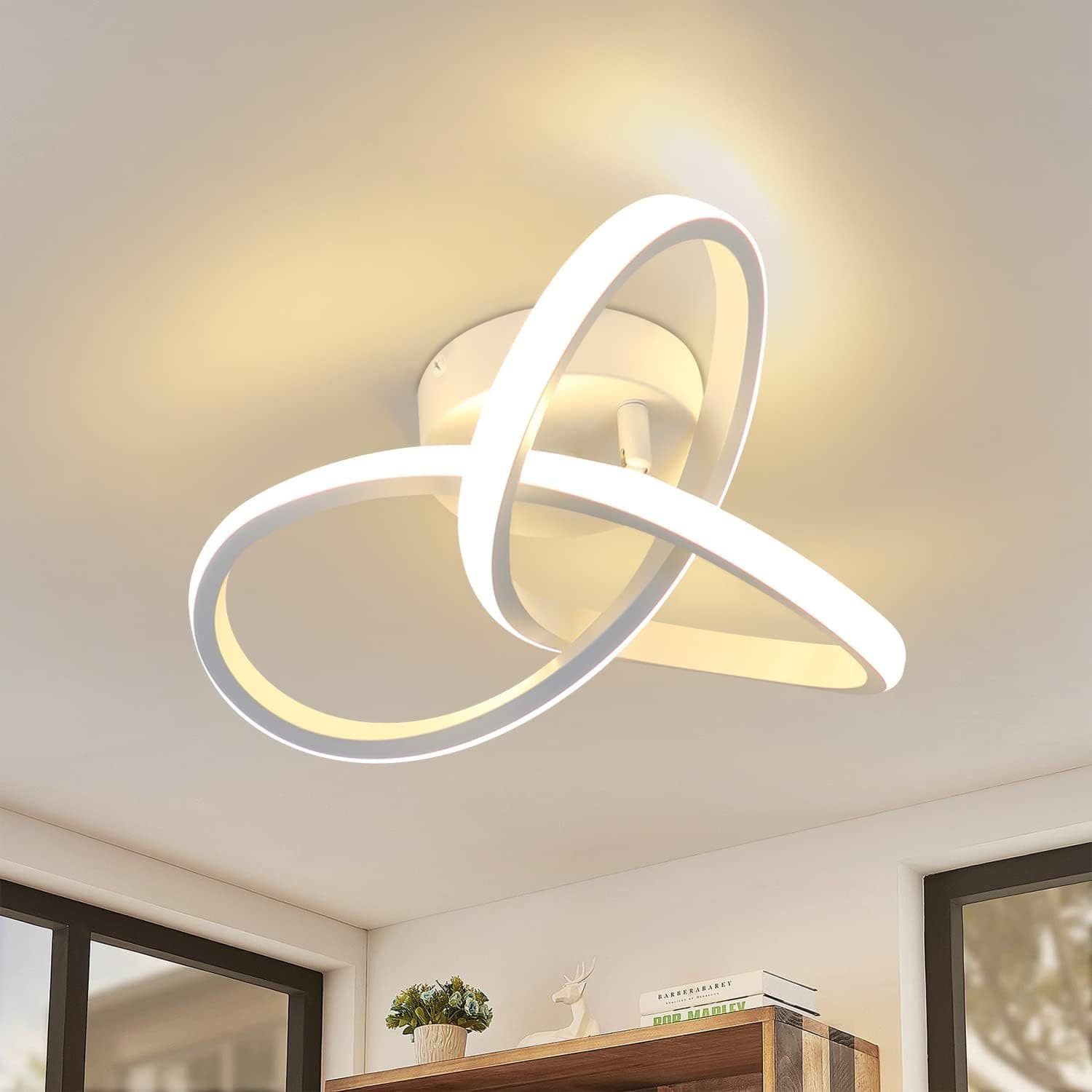 ZMH LED Deckenleuchte 3 Blatten Weiß Modern Warmweiß - Bild 2