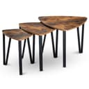 holz4home® Couchtisch Radon 3er Set Beistelltische Industrial-Look Braun Bild 2