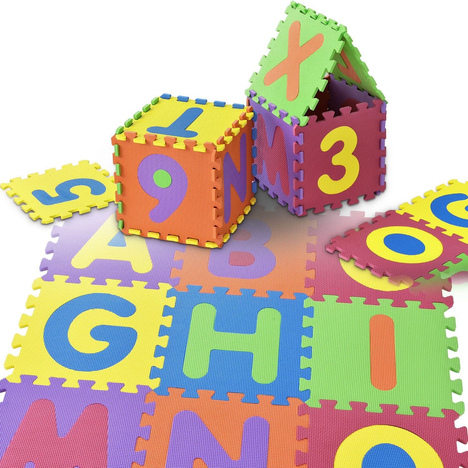 Juskys Puzzlematte Kim Bunt mit Buchstaben und Zahlen - Bild 2