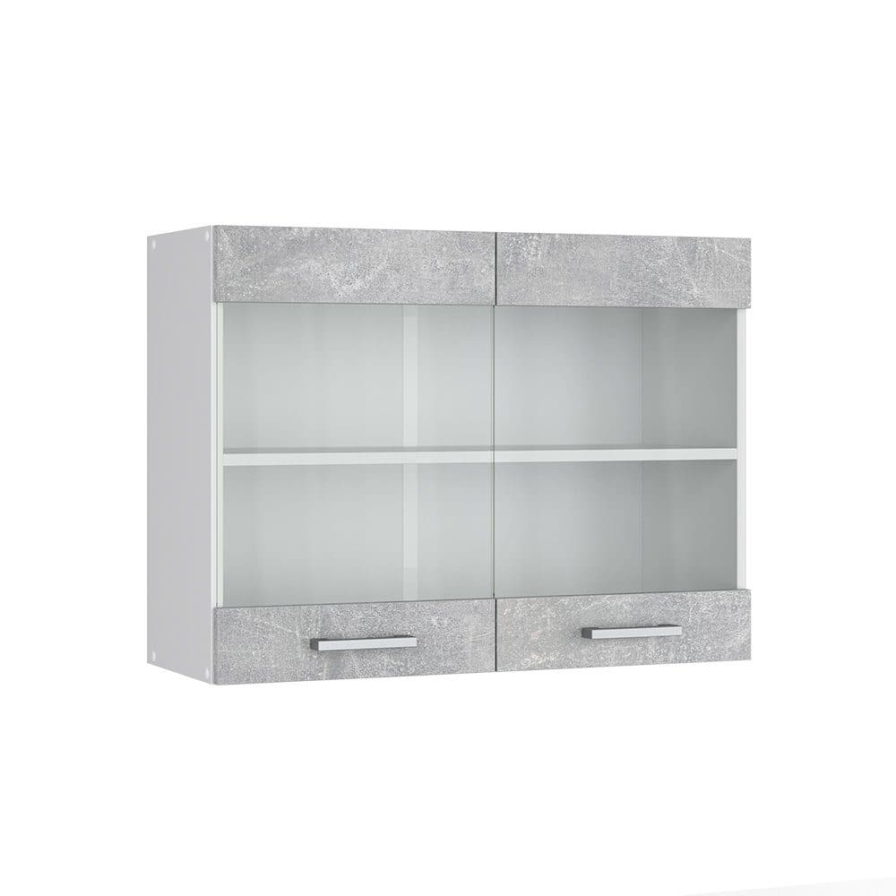 Vicco Glashängeschrank R-Line Beton Weiß Glas - Bild 2