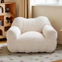HomeMiYN Sitzsack „Cube“ Cord Creme – Ergonomischer Riesen-Sitzsack Bild 2