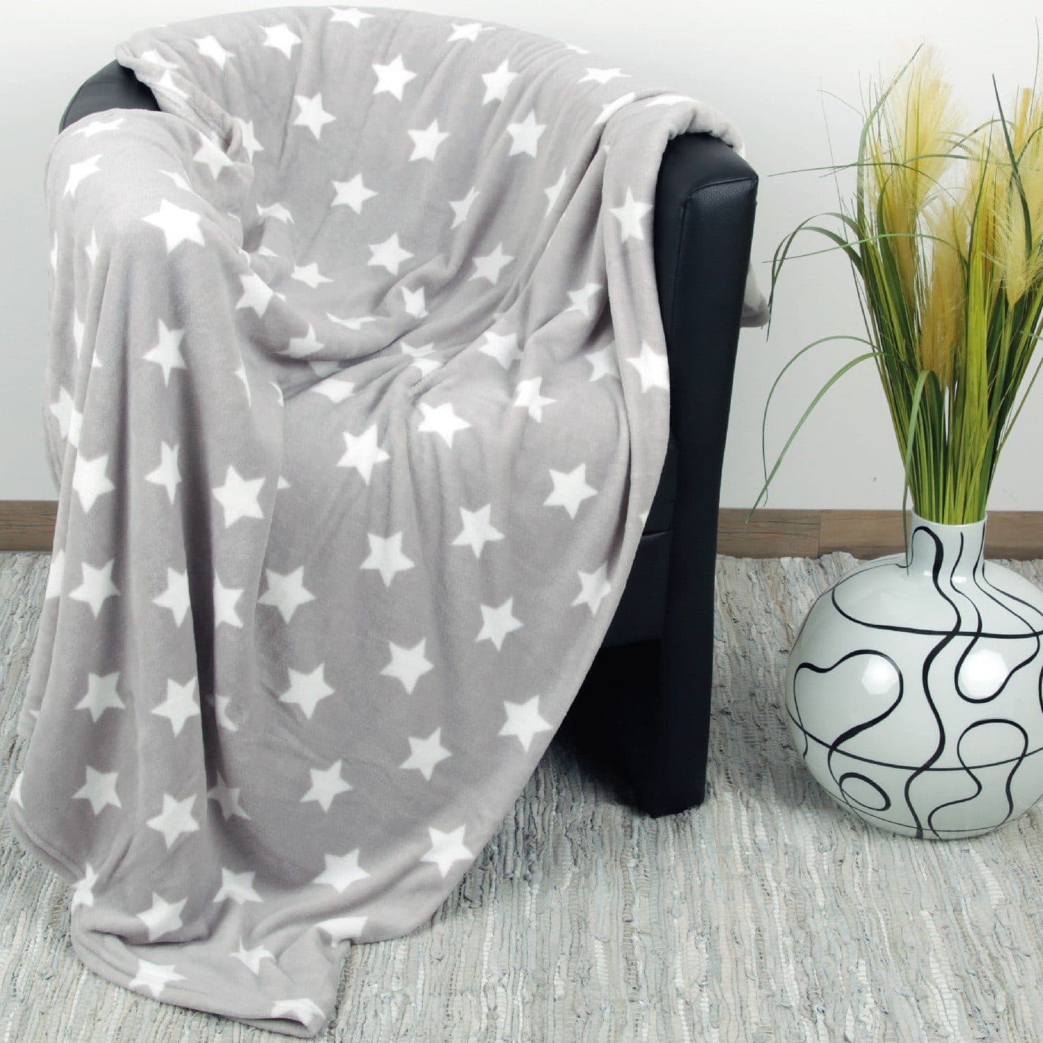 Bestlivings Kuscheldecke XXL Flauschdecke Microfaser-Decke Sterne - Bild 2