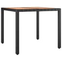 vidaXL Gartentisch Schwarz Poly Rattan & Massivholz Bild 2