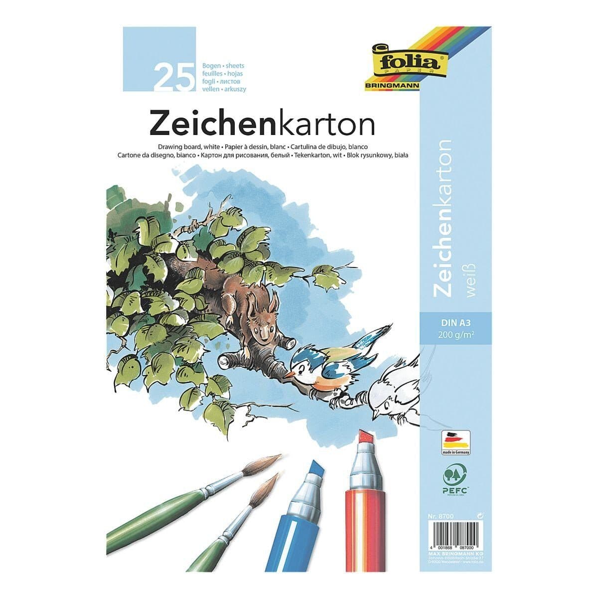 Folia Zeichenkartonblock DIN A3 25 Blatt 200 g/m² - Bild 2