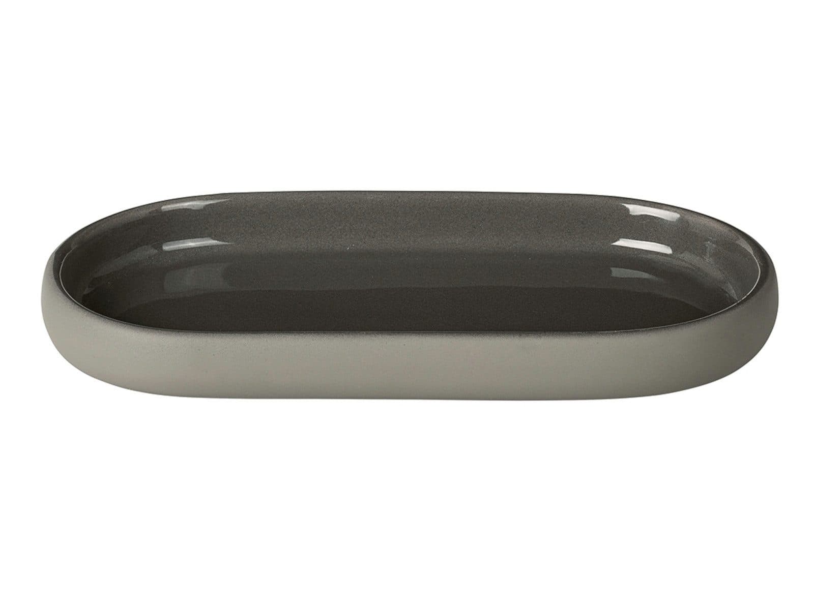 Blomus SONO Tablett Satellite: Stilvolles Badaccessoire-Set in Grau-Braun