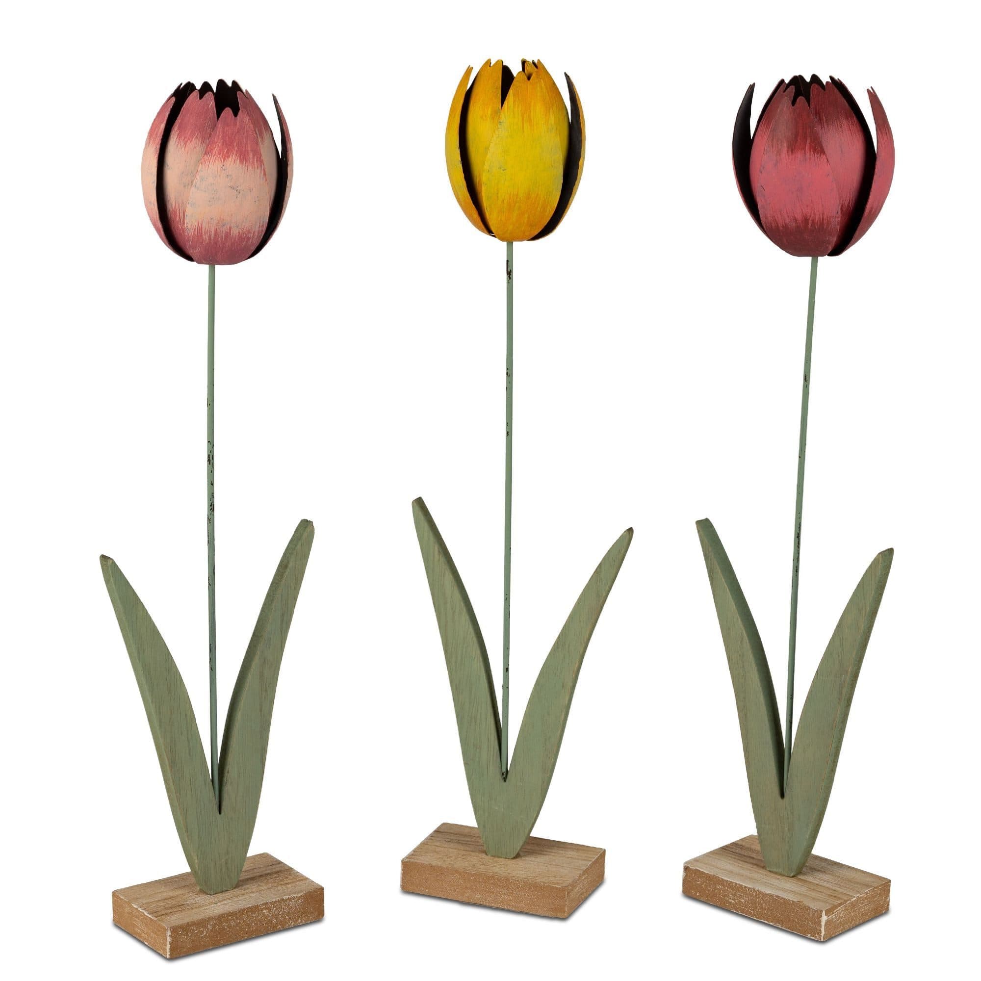 formano Skulptur Frühlingszeit Tulpen Deko Metall Mehrfarbig