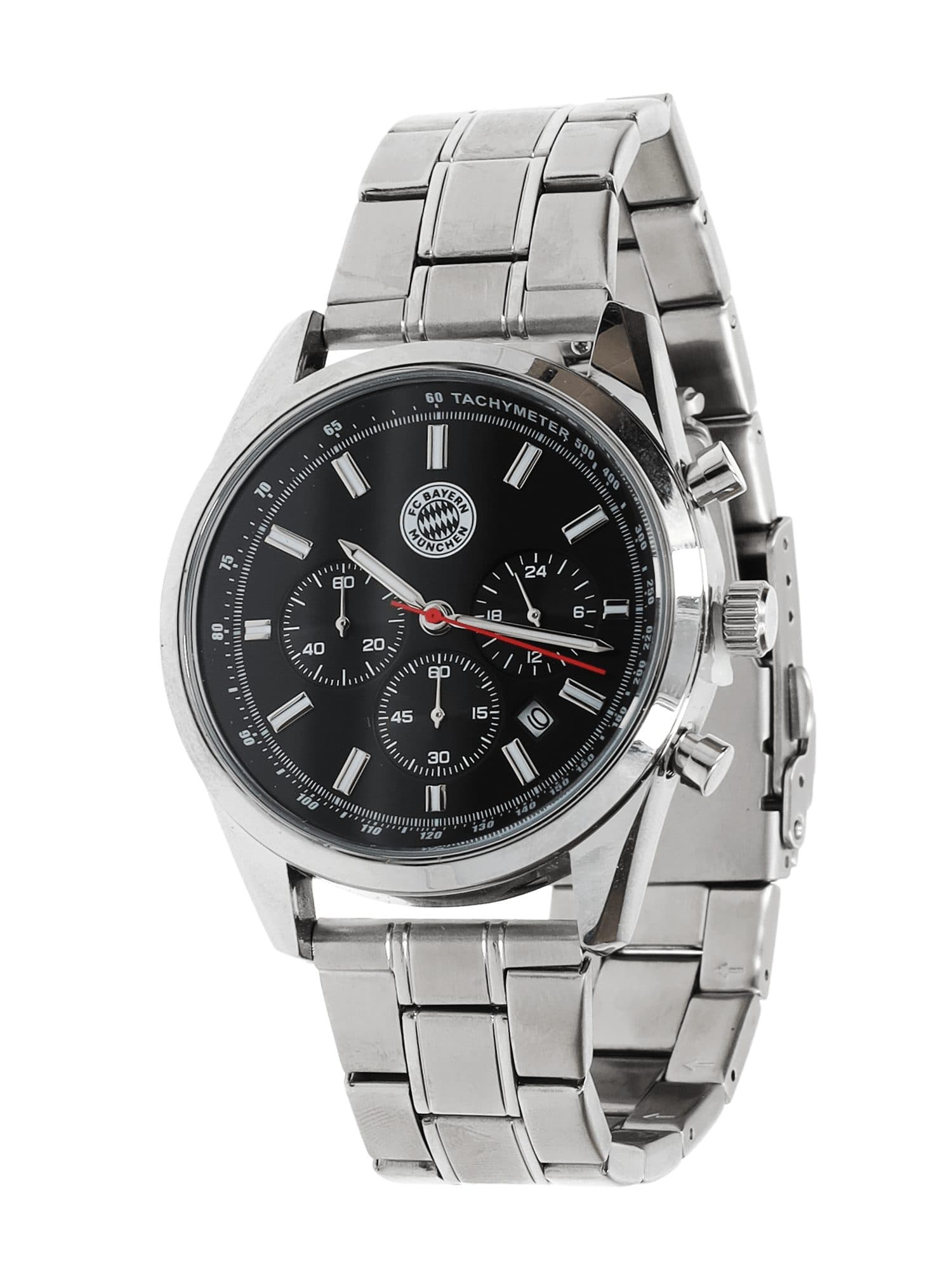 FC Bayern München Wecker Chronograph Set Armbanduhr Silber - Bild 2