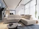 Masseno Ecksofa APIRO mit Schlaffunktion und Bettkasten L-Form Beige Bild 2