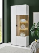 HOME AFFAIRE Vitrine Hudson Weiß Schwarz Metallgriffe Bild 2