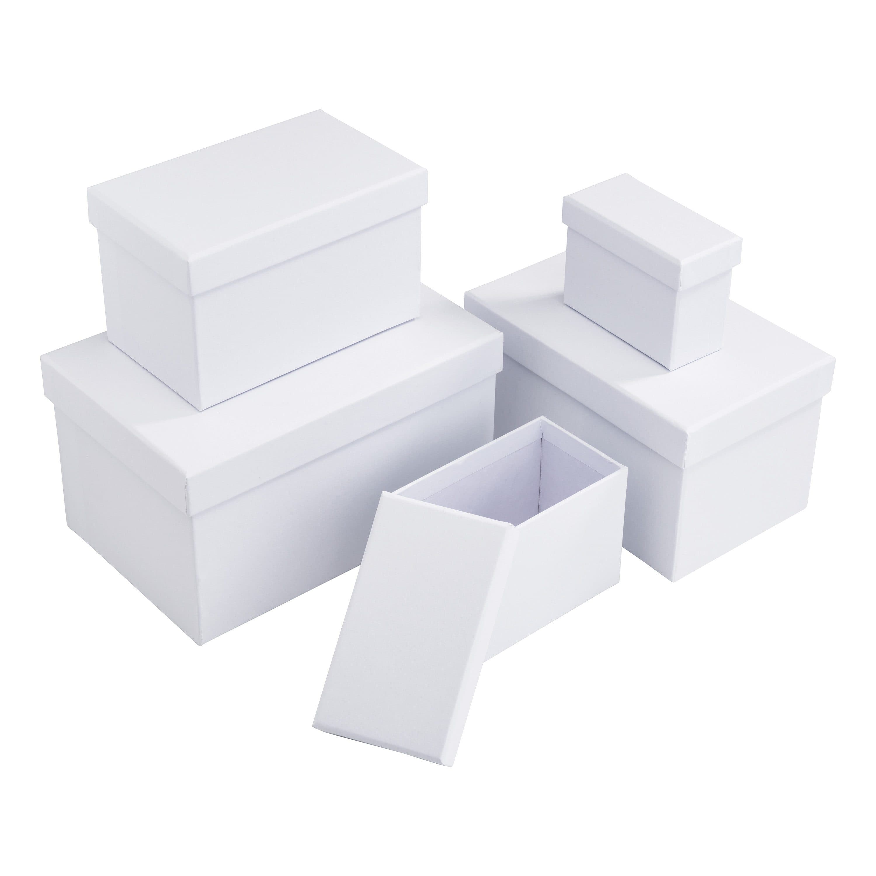 VBS Aufbewahrungsdose Rechteckig 5er-Set Weiß Karton