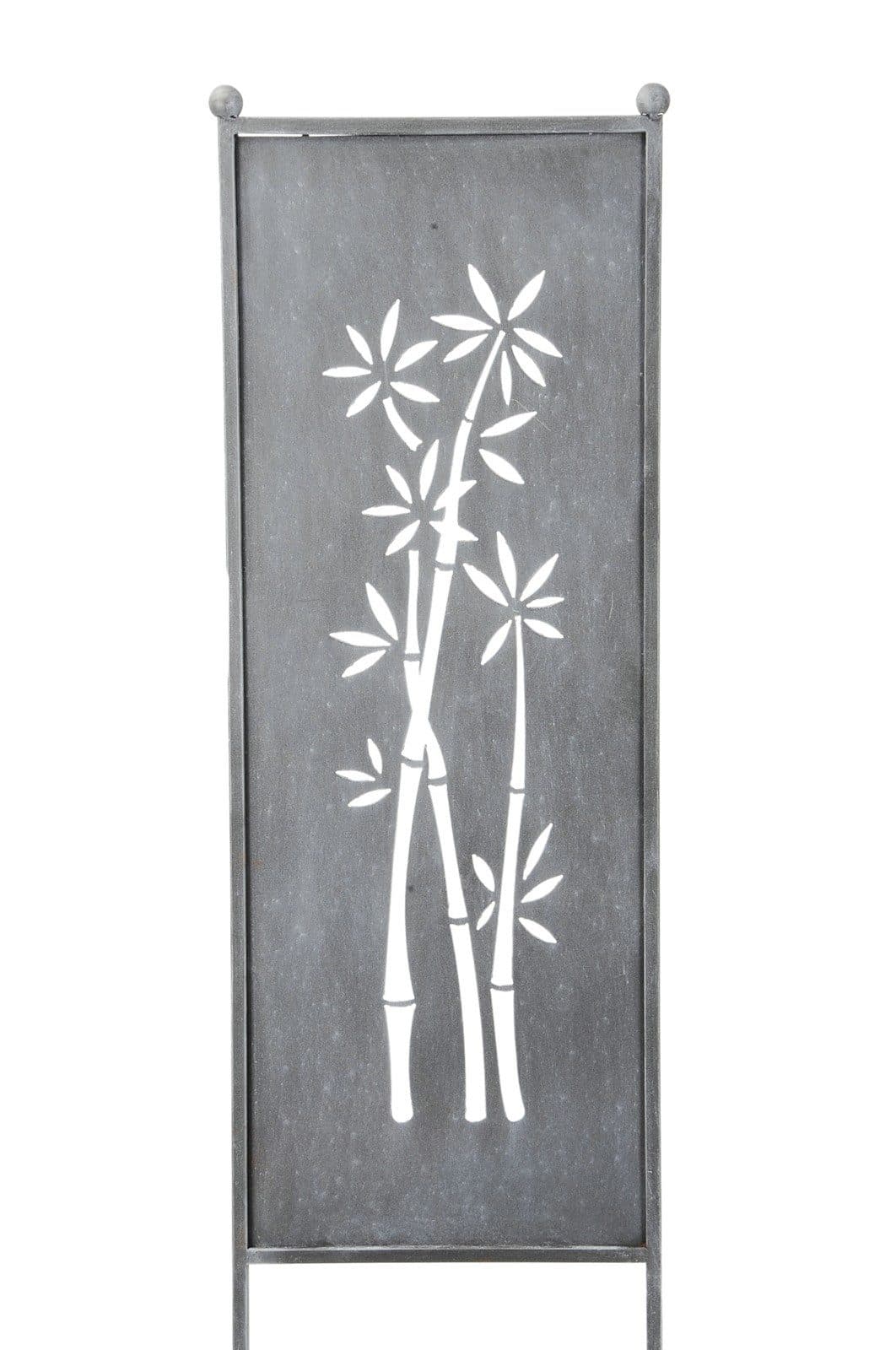 finehomegarden Metall Stele Sichtschutz Grau Bambus-Look - Bild 2