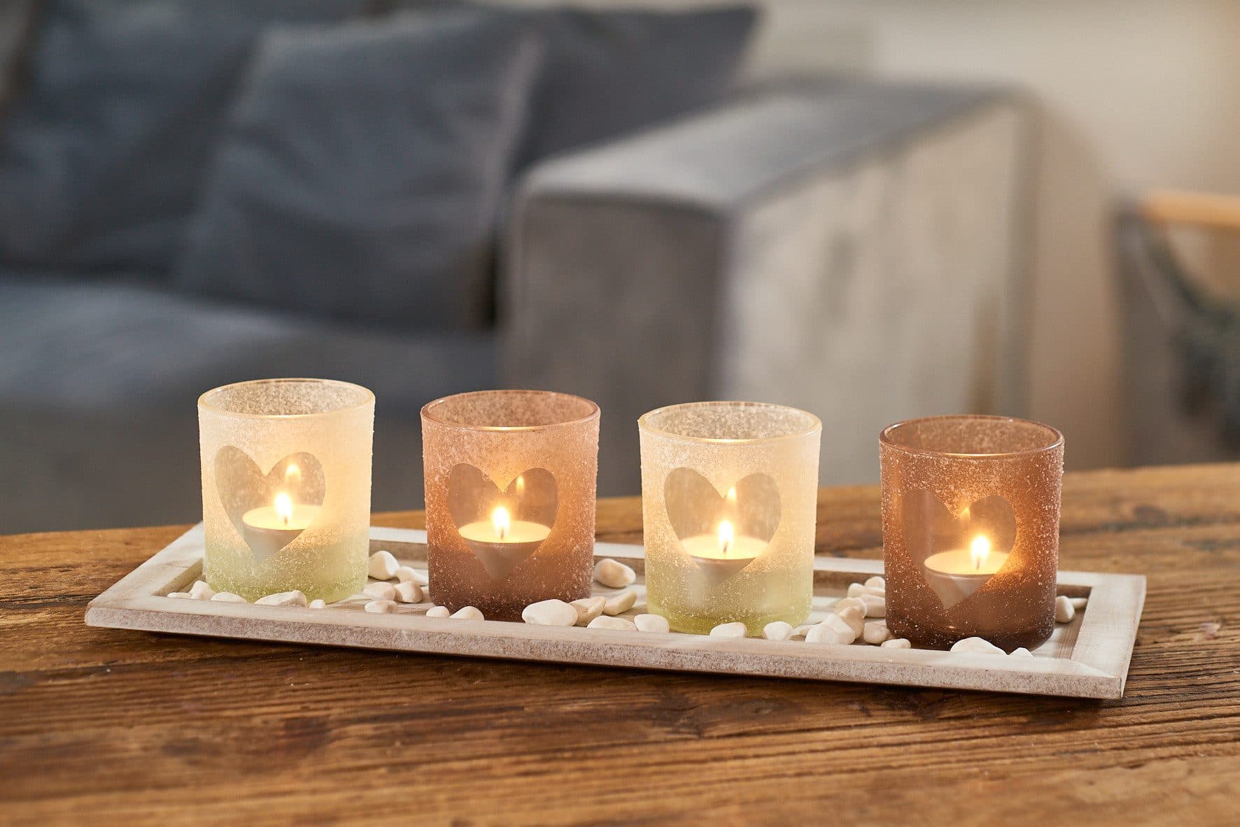 BOLTZE Teelichthalter Windlichtset 6-tlg. Glas lackiert
