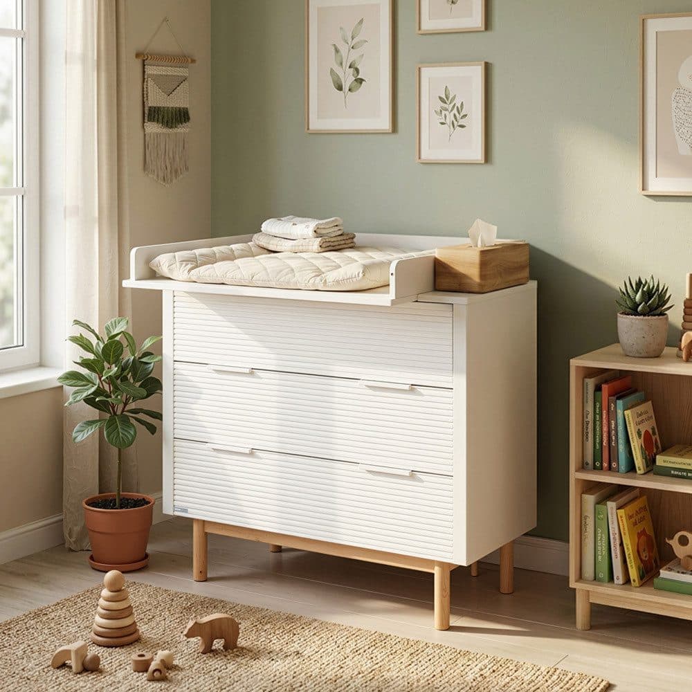 HOME DELUXE Wickelkommode COCO Weiß Abnehmbarer Wickelaufsatz - Bild 2