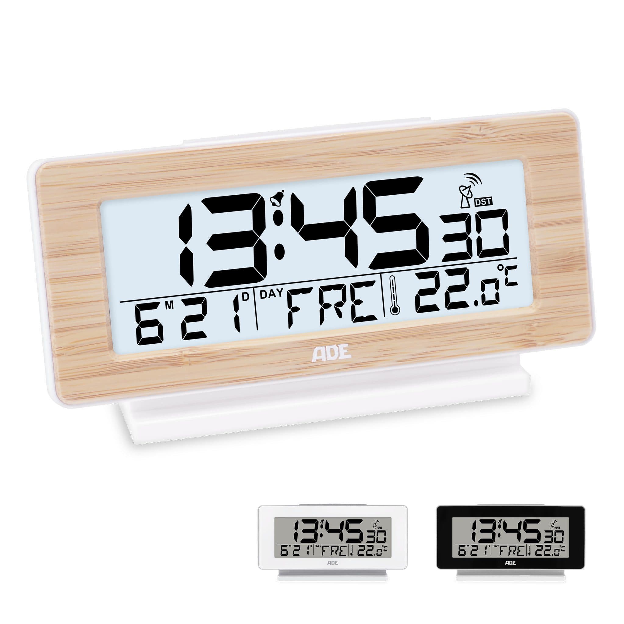 ADE Funkwecker Digital mit Beleuchtung, Temperaturanzeige und Snoozetaste - Bild 2