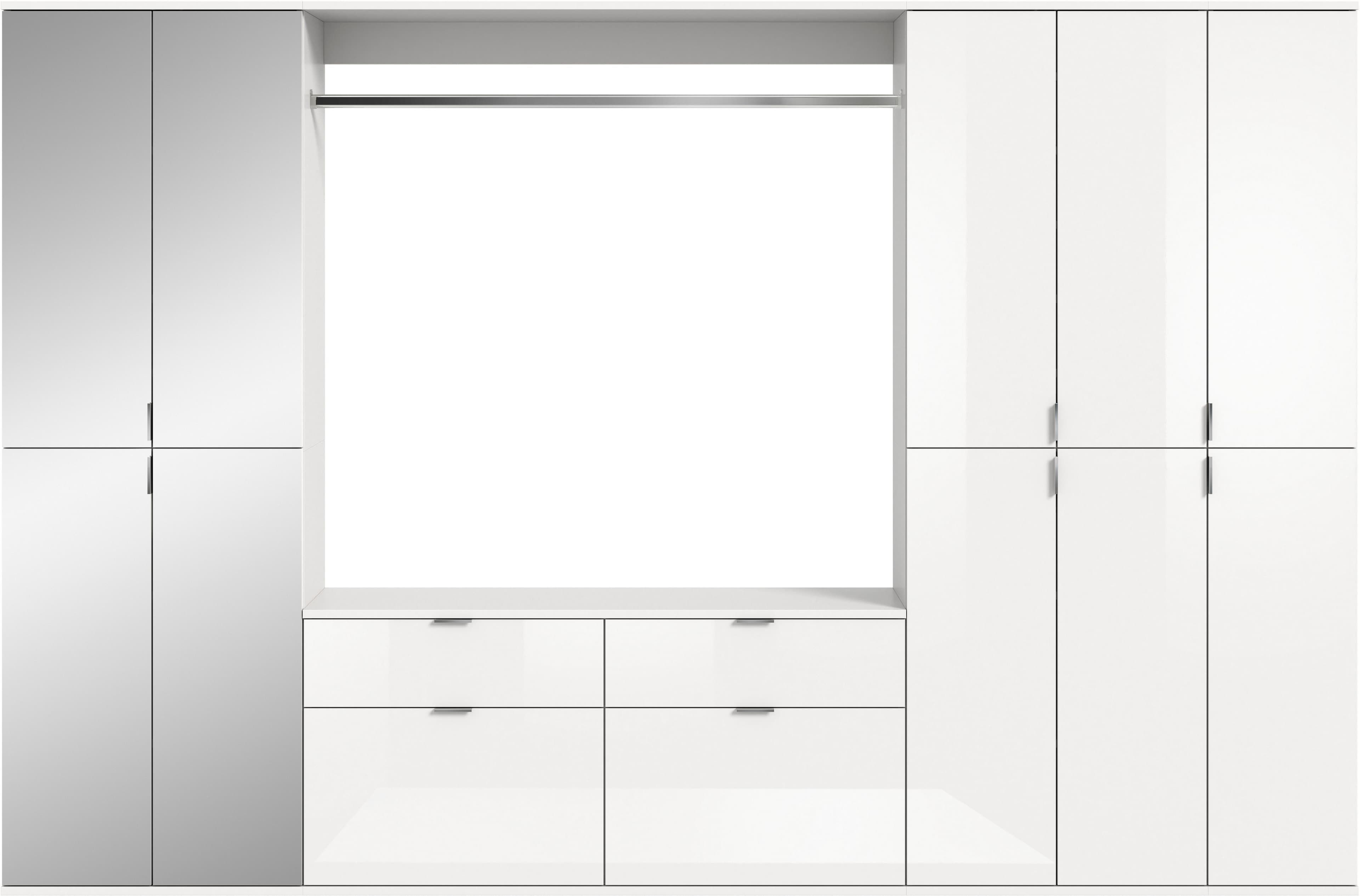 HOME AFFAIRE Garderoben-Set Trondheim 6-teilig Weiß mit Spiegelfront - Bild 2