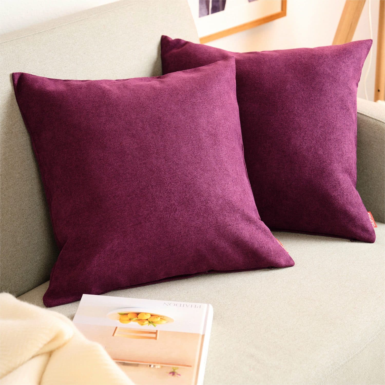 Blumtal Chenille Kissenbezug 2er Set Violett - Bild 2