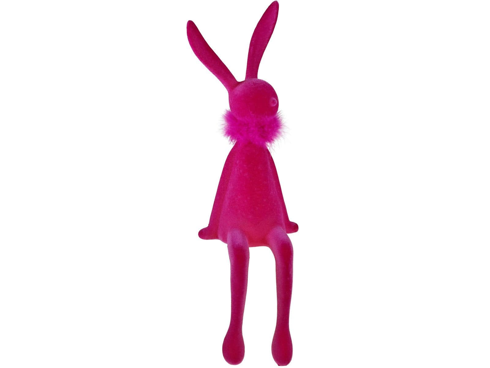 Werner Voß Dekofigur Hase mit Federboa Magenta