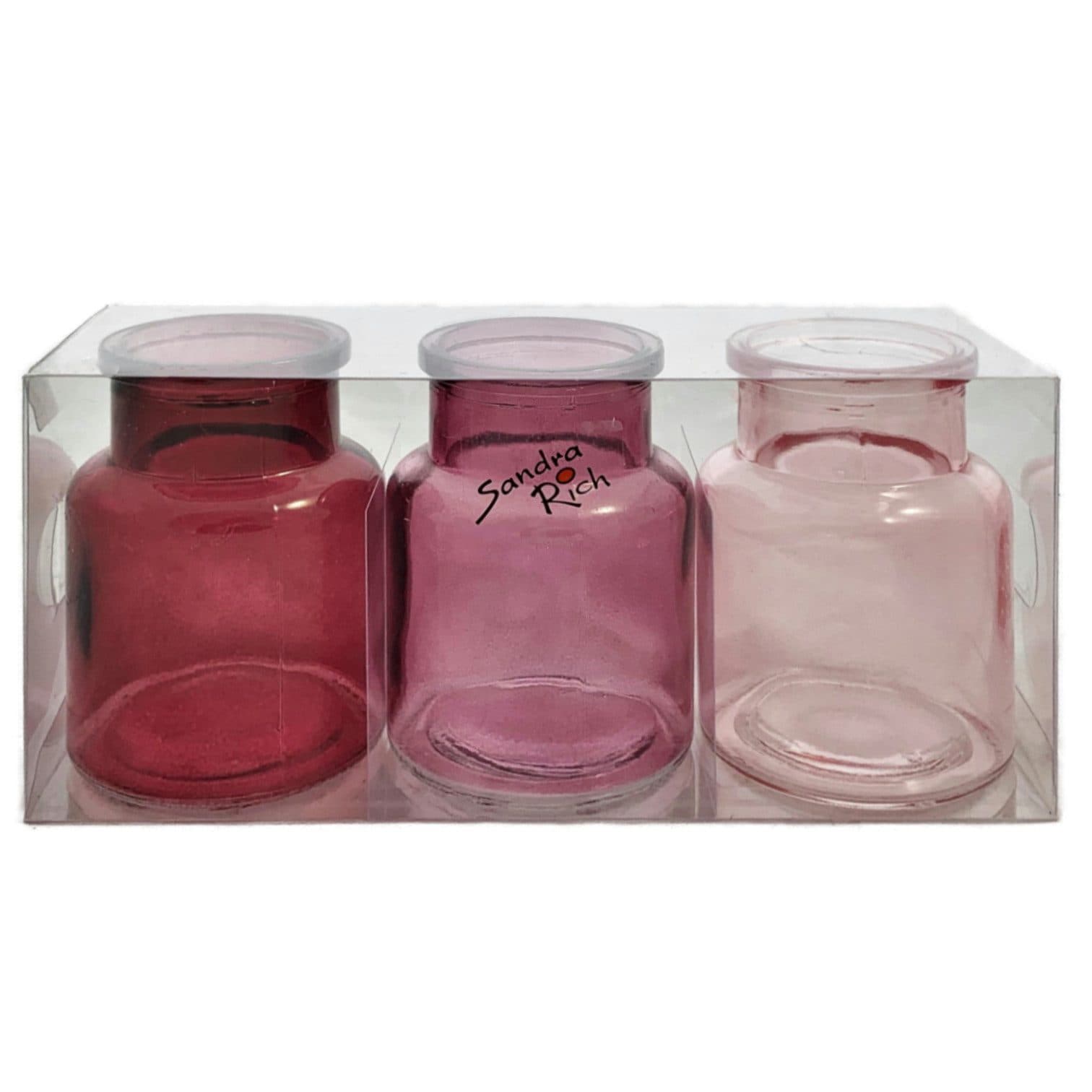 Sandra Rich Glasvase Bottle Balanced 3 Flaschen Rosa - Bild 2