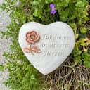 Radami Grabherz Steinguss Grau Weiß Rost 3D Rose Spruch Bild 2