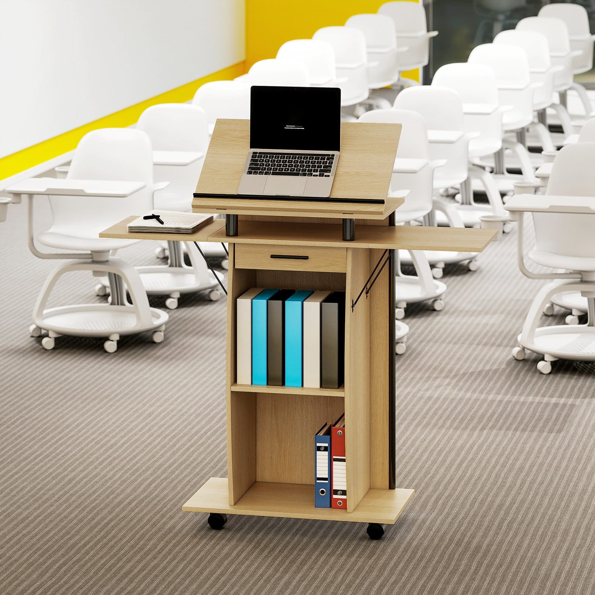 HOMCOM Computertisch mit klappbaren Seitenflügeln Eiche - Bild 2