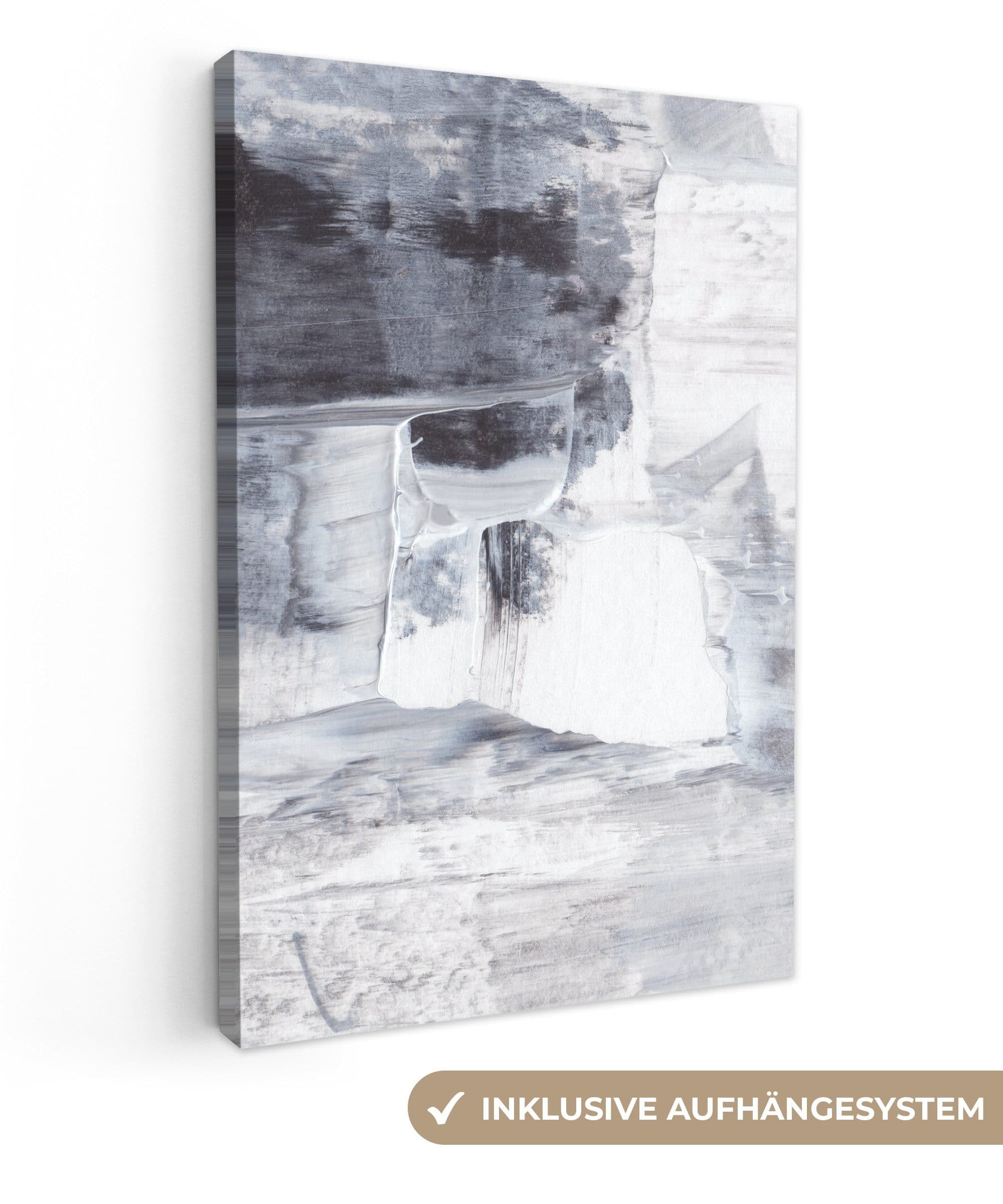 OneMillionCanvasses® Leinwandbild Kunst - 20x30 cm - Schwarz Weiß Grau - Bild 2