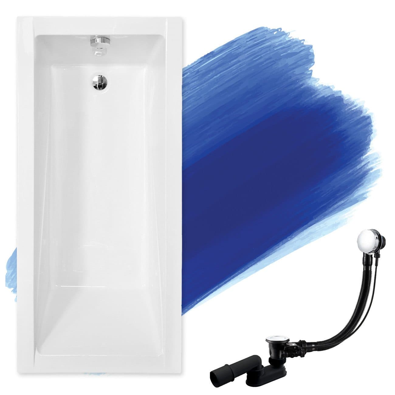 KOLMAN Badewanne Rechteck Modern Weiß Acryl - Bild 2
