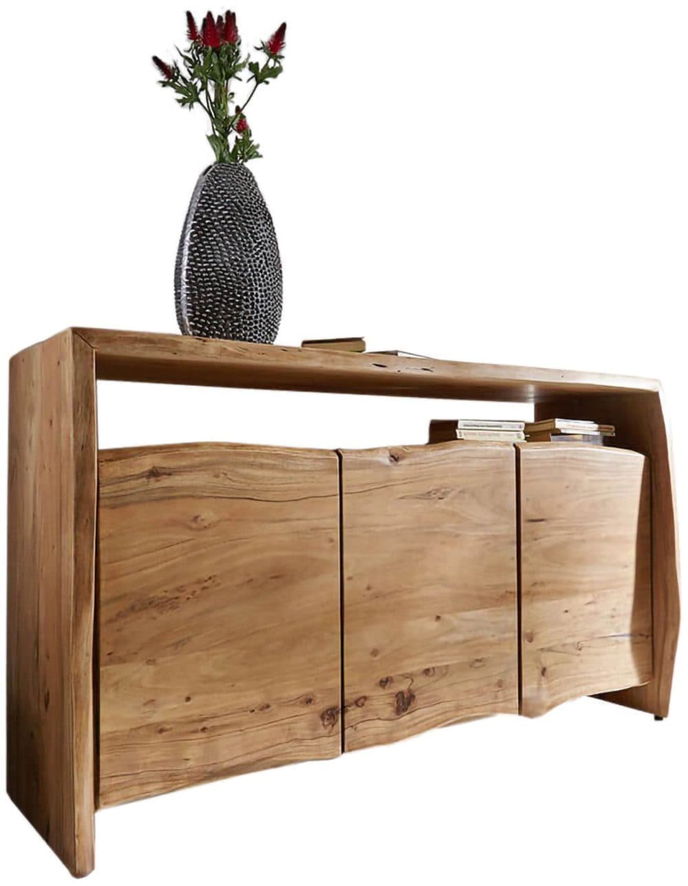 DELIFE Sideboard Live-Edge Akazie Natur 145 cm 3 Türen 1 Fach - Bild 2