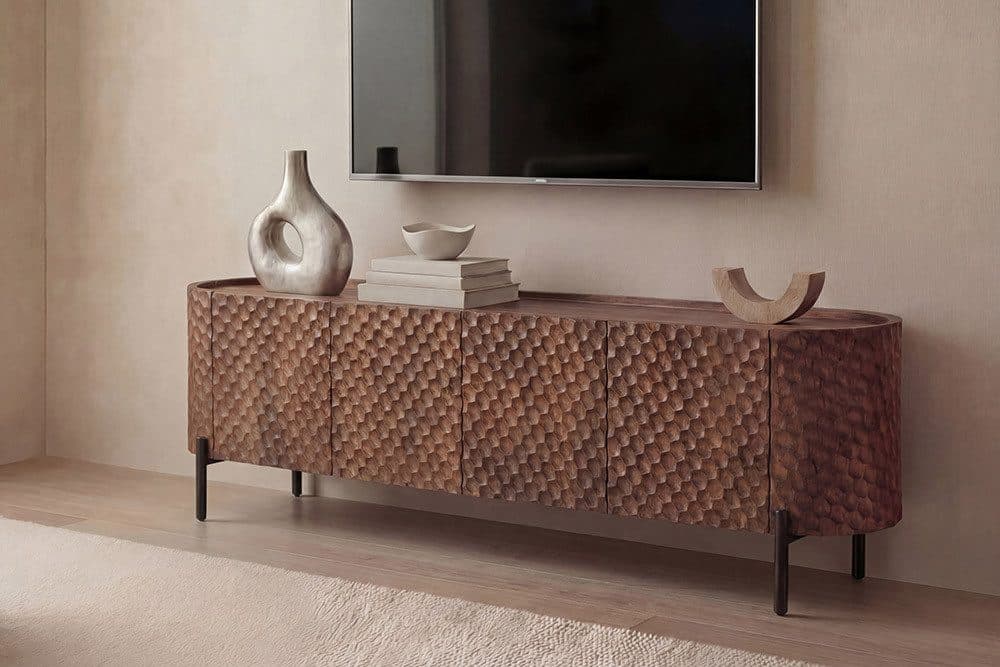 riess-ambiente TV-Board ADLON 160cm 3D-Front Mango-Massivholz - Bild 2