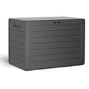 Casaria Auflagenbox Lille Grau Kunststoff mit Holzoptik Bild 2