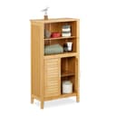 relaxdays Midischrank LAMELL Bambus Badezimmerschrank mit Lamellen-Türen Bild 2