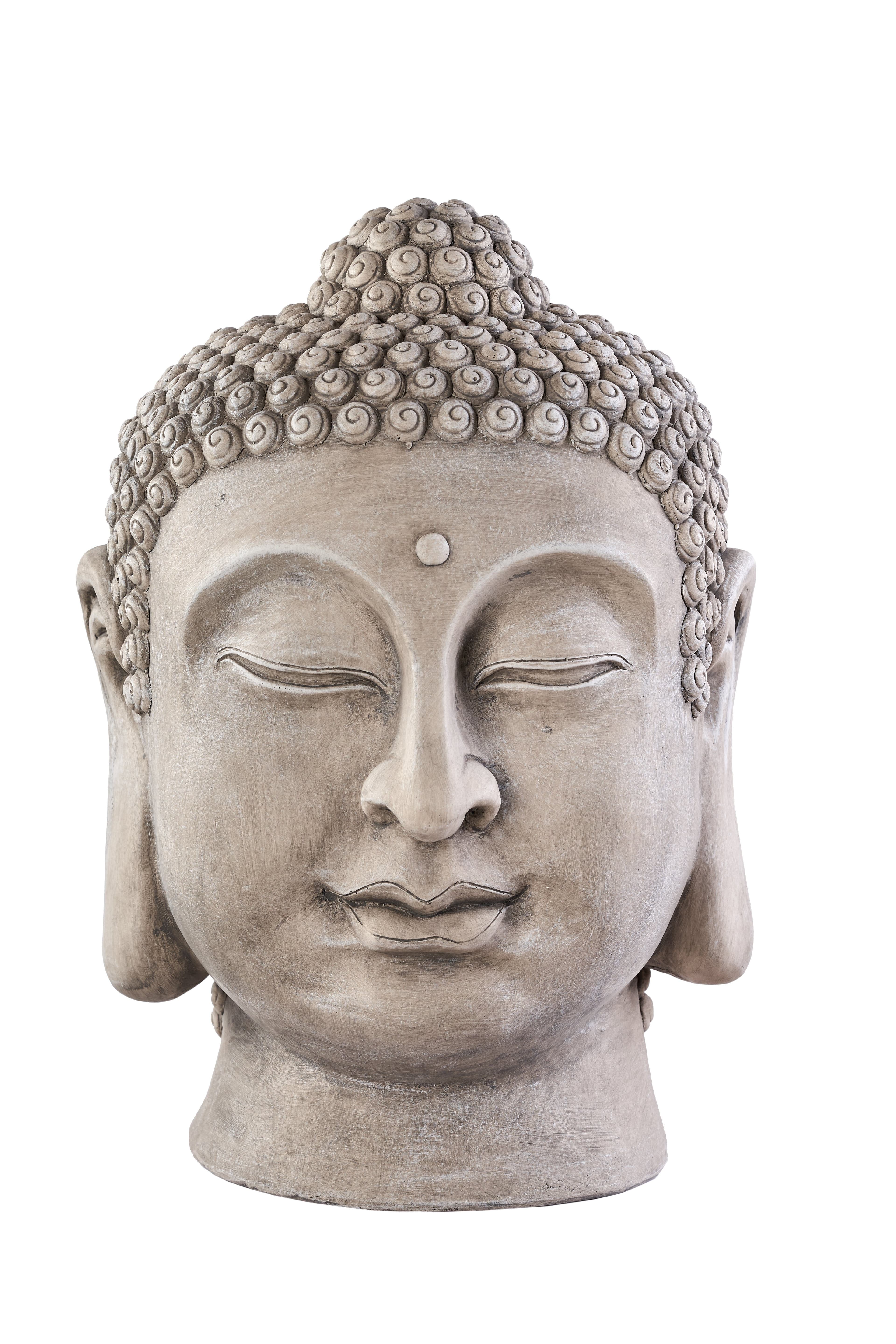 NEUSTEIN Buddhafigur XXL Buddha Kopf 50cm Figur Steinfigur Skulptur Grau - Bild 2