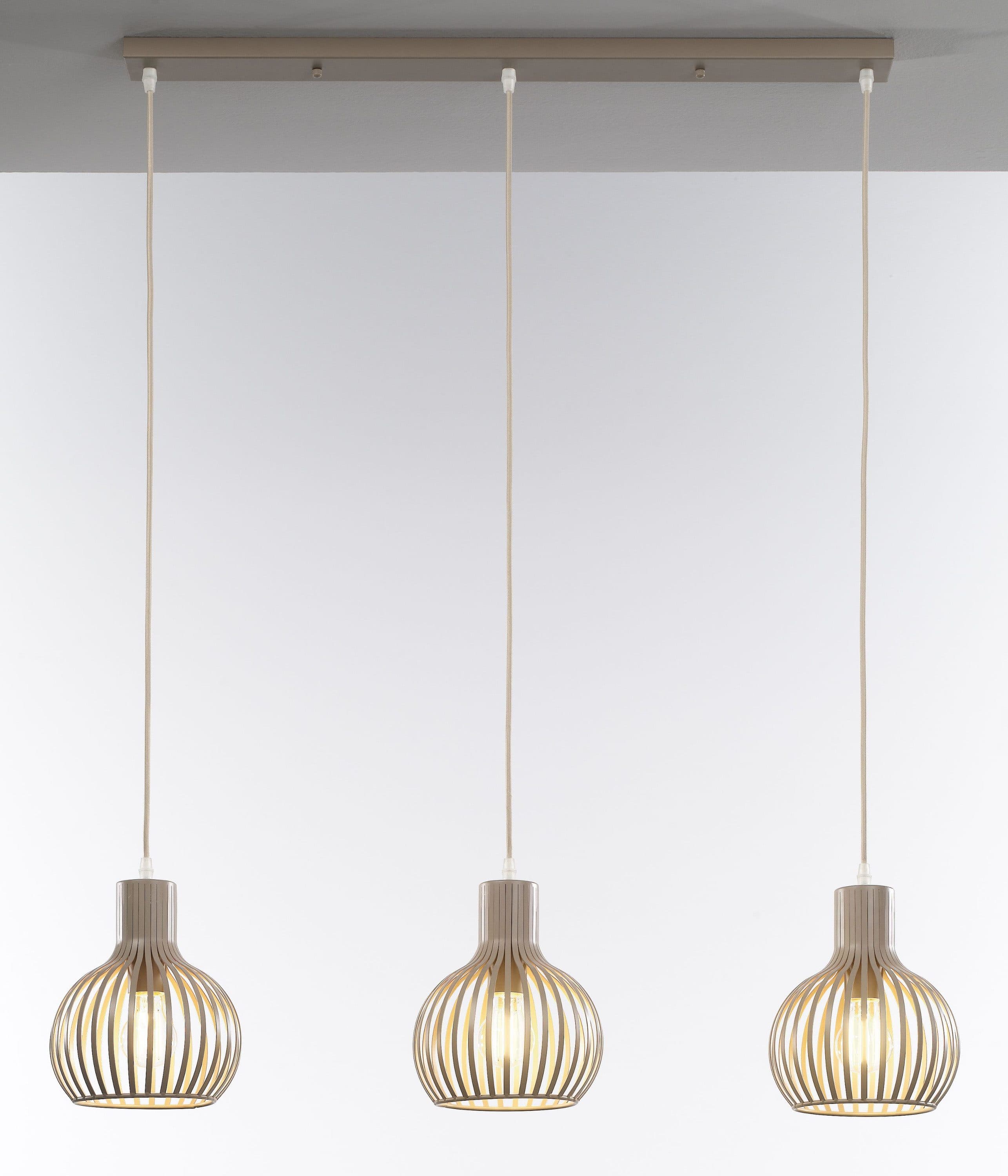 casa NOVA Pendelleuchte COLLIN II Beige Metall