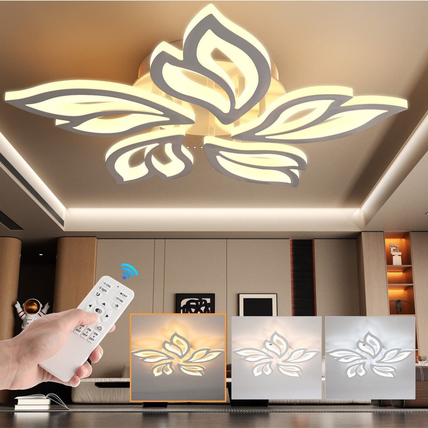 LETGOSPT Deckenleuchte Blumenförmiges Design LED Dimmbar Fernbedienung - Bild 2