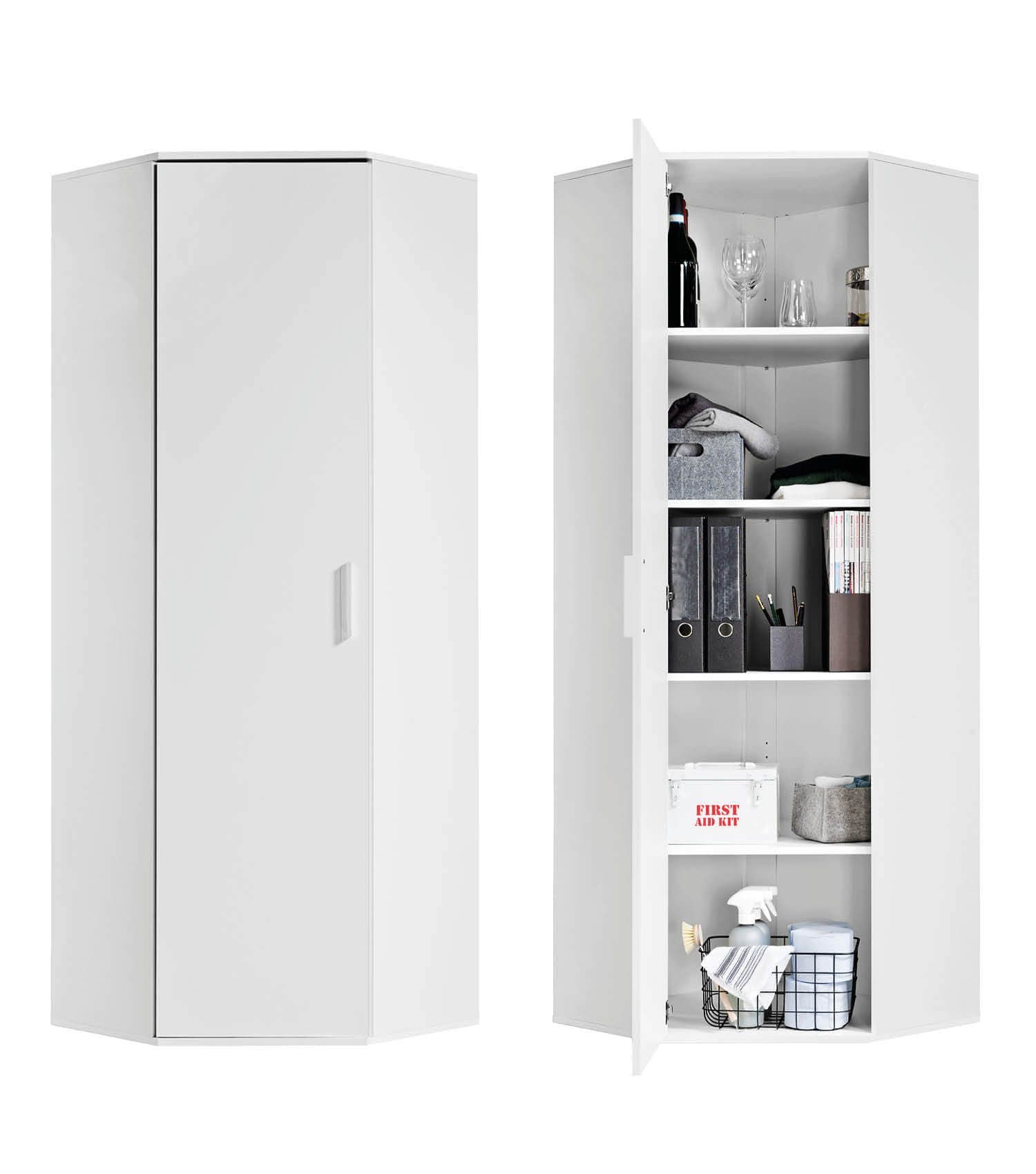 mokebo Mehrzweckschrank Der Lange Eckschrank Weiß Modern - Bild 2